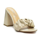 Rag Company stylish vacation sandals with a chunky heel and ruched design for fashionable summer outings