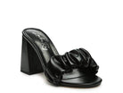 Rag Company stylish vacation sandals in black with a sleek design and high block heel
