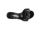 Rag Company stylish vacation sandals in black with a ruched design for elegant summer wear