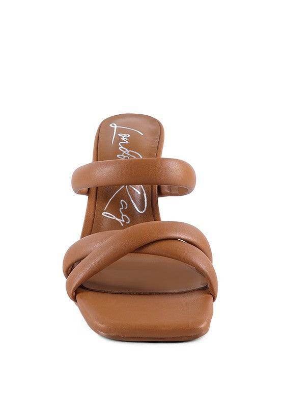 Rag Company stylish vacation sandals in tan with crisscross straps and a square toe design