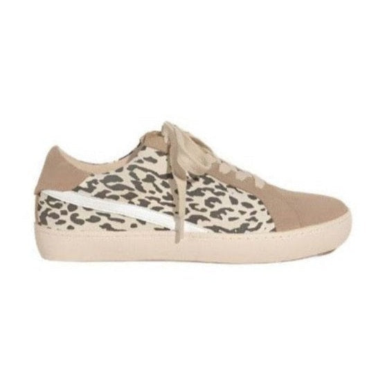 Let's See Style Stylish Vacation Sneakers Women in Beige and Leopard Print Design