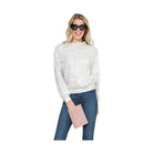Andante USA Women's Stylish Vacation Tops for Women in Light Gray with Long Sleeves and Relaxed Fit