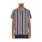 WEIV men's summer beach button up shirt with bold striped pattern for warm weather style