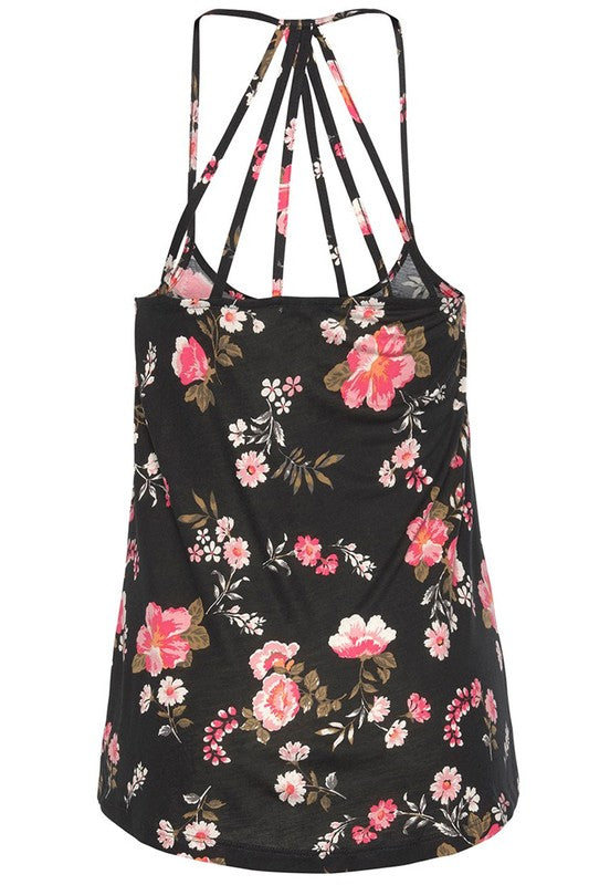 YNIQUE Floral Tank Top for Women, perfect summer casual tops for women with stylish crisscross straps