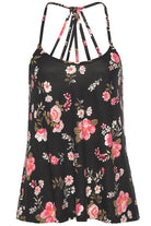YNIQUE Floral Print Women's Tank Top with Strappy Back, perfect summer casual tops for women