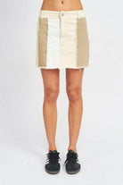 Emory Park Women's Summer Fashion Skirts in Patchwork Style with Frayed Edges for Trendy Looks