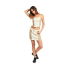 Emory Park Women's Summer Fashion Skirts in Beige and White with a Trendy Design