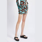 Emory Park summer floral skirt in brown and turquoise with a trendy design for warm weather styling