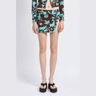 Emory Park Summer Floral Skirt with Brown and Blue Floral Print for a Stylish Summer Look