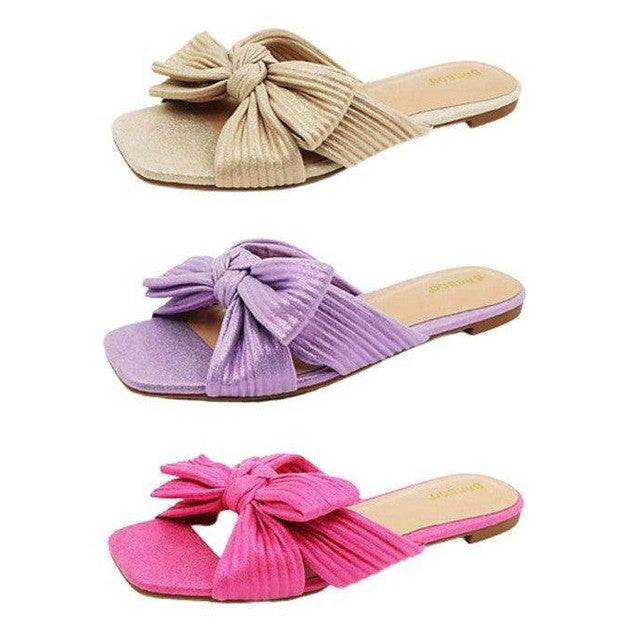 Stylish summer sandals for women in three colors with bow detail for a trendy look