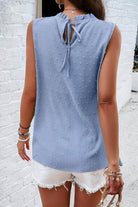 Swiss Dot Round Neck Tank - VacationGrabs