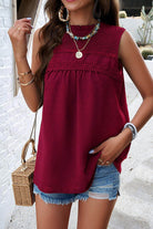 Swiss Dot Round Neck Tank - VacationGrabs