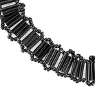 VacationGrabs synthetic gemstone fashion necklace with sleek black design and elegant bead detailing