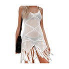Tassel Openwork Spaghetti Strap Cover Up Dress - VacationGrabs