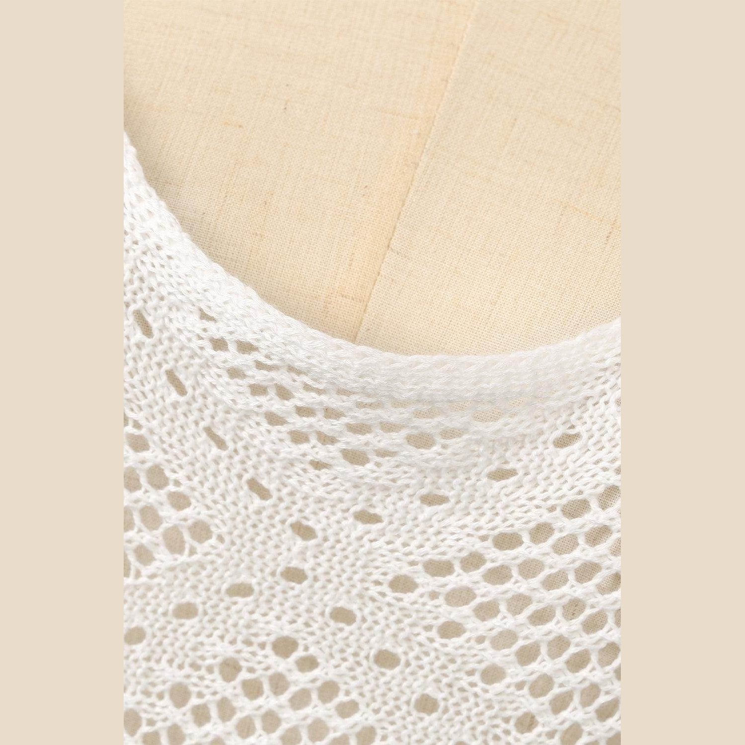 Tassel Openwork Spaghetti Strap Cover Up Dress - VacationGrabs