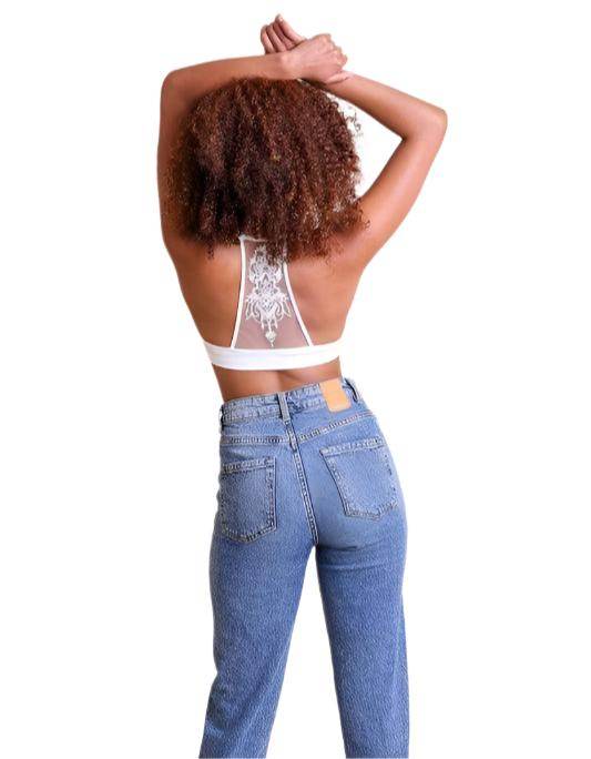 Tattoo Mesh Racerback Bralette - VacationGrabs