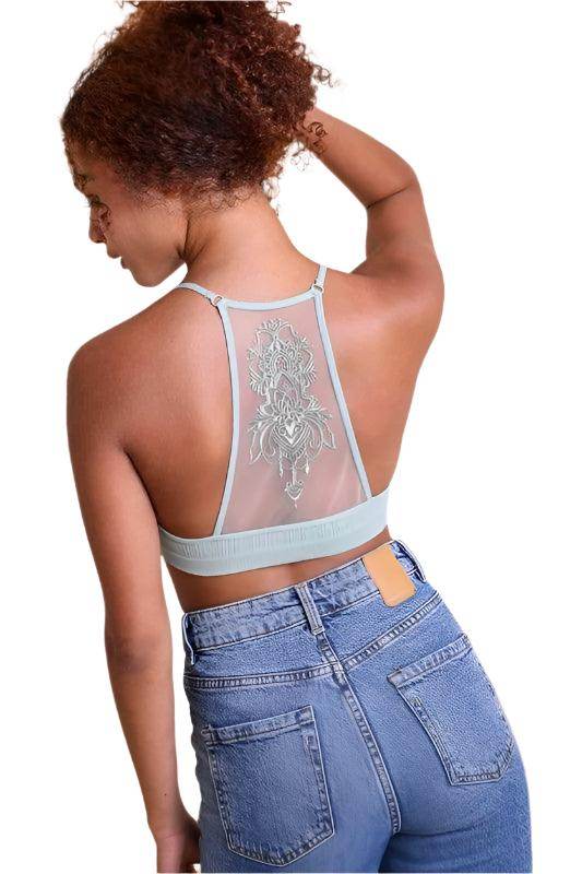 Tattoo Mesh Racerback Bralette - VacationGrabs