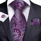 Teal blue paisley necktie for men, perfect for formal occasions and complemented by matching pocket square