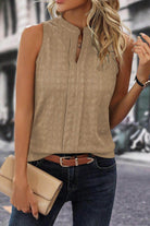 Textured Notched Tank - VacationGrabs