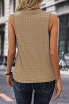 Textured Notched Tank - VacationGrabs