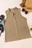 Textured Notched Tank - VacationGrabs