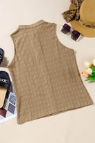 Textured Notched Tank - VacationGrabs