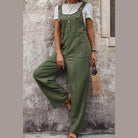 Textured Pocketed Wide Strap Overalls - VacationGrabs