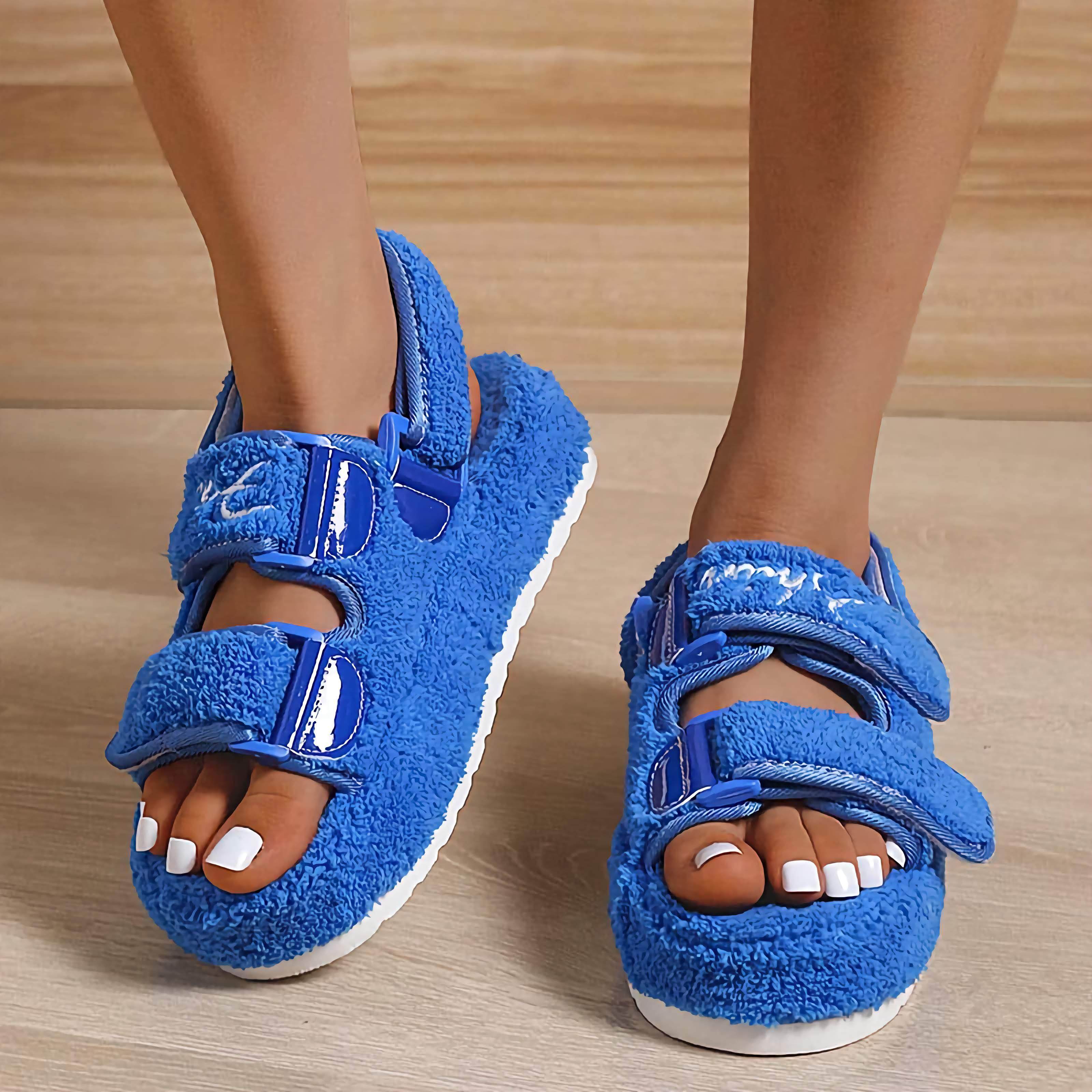 Blue Red Iphigenia thick bottom casual sandals with adjustable straps for comfort and style