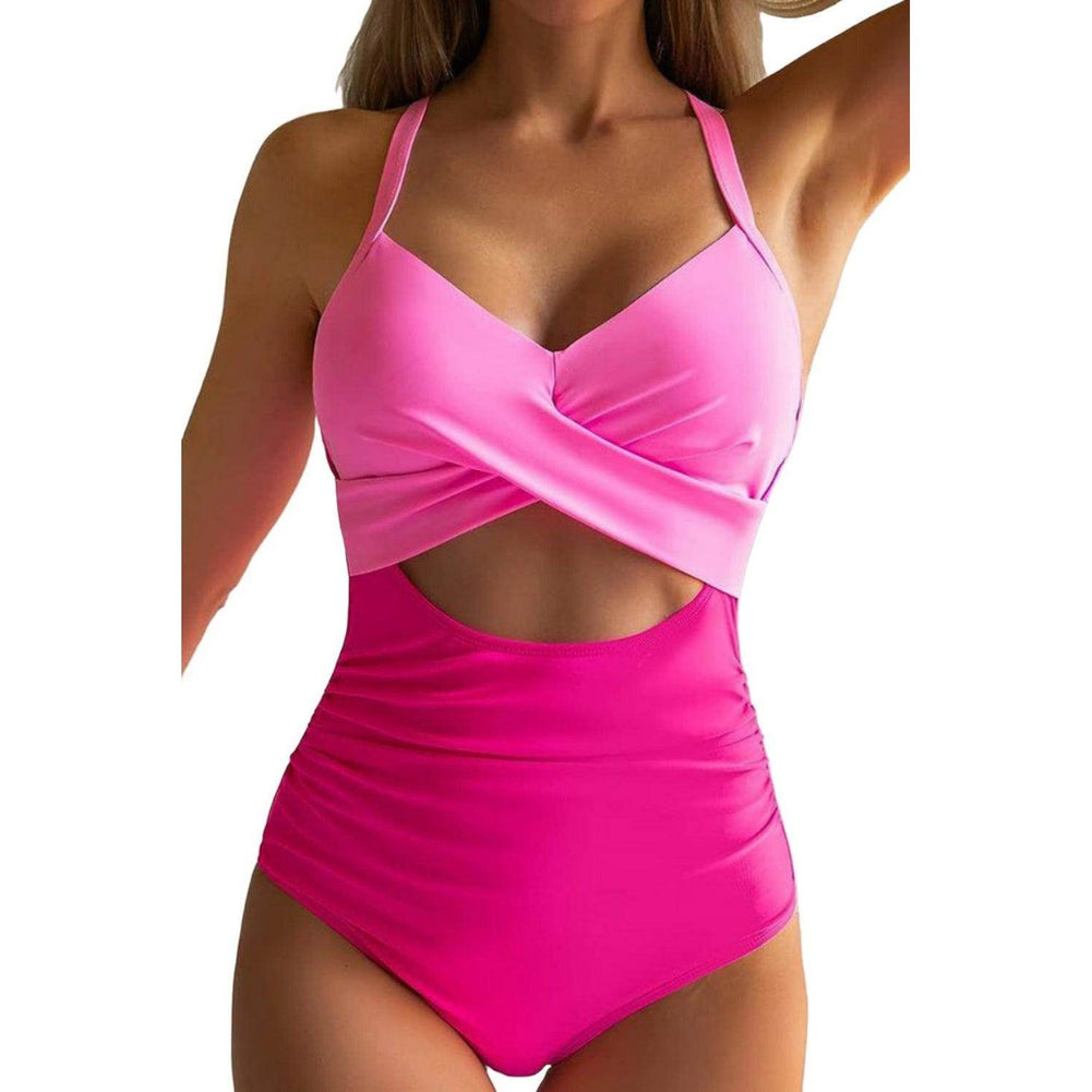 Tied Crisscross Cutout One-Piece Swimwear - VacationGrabs