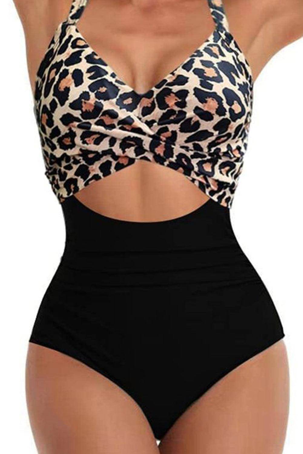 Tied Crisscross Cutout One-Piece Swimwear - VacationGrabs