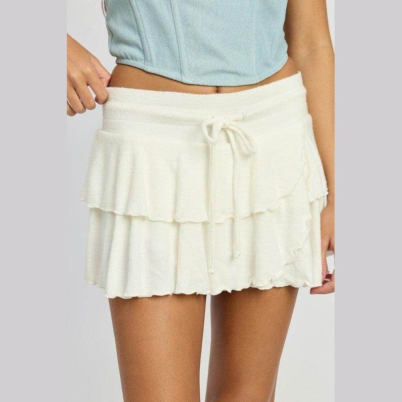 Tiered Ruffle Mini Skort - VacationGrabs