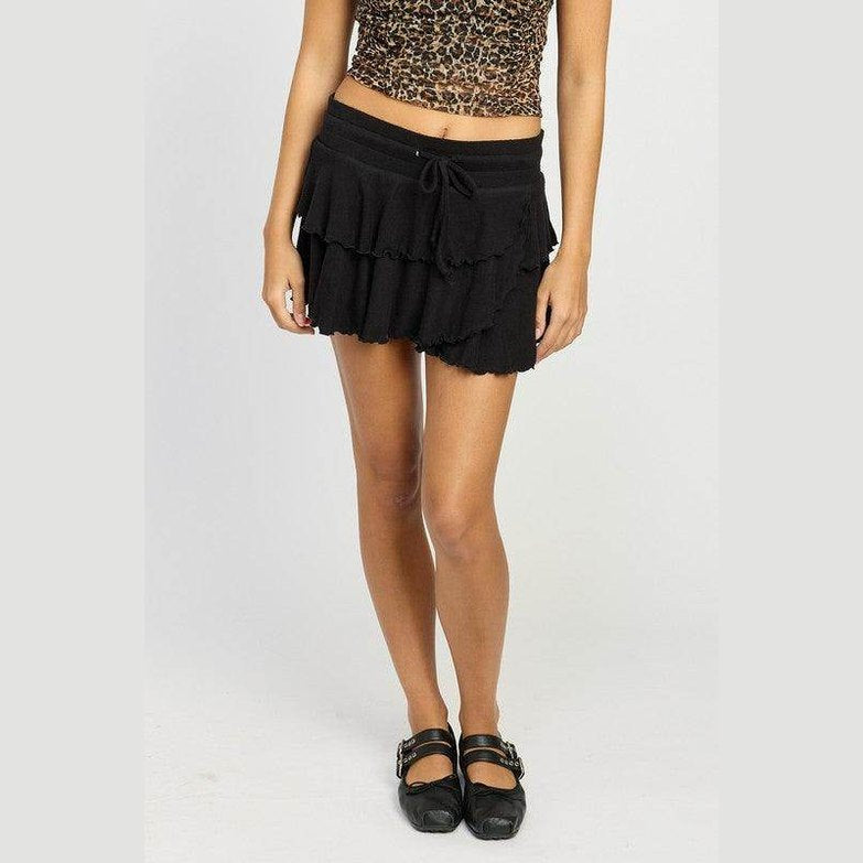 Tiered Ruffle Mini Skort - VacationGrabs