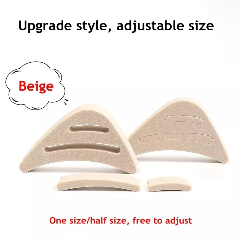 Beige toe plug soft half insoles with adjustable size for comfort