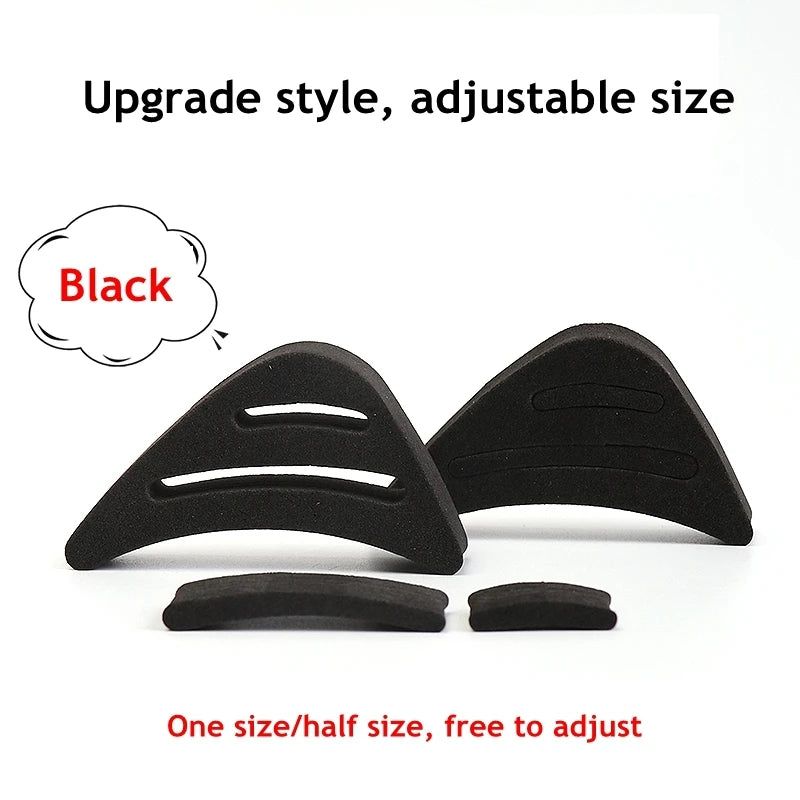 Black toe plug soft half insoles for customizable comfort and fit