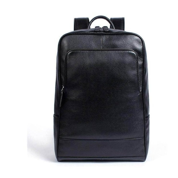 Stylish black leather backpack from VacationGrabs, perfect travel backpack for men and women.