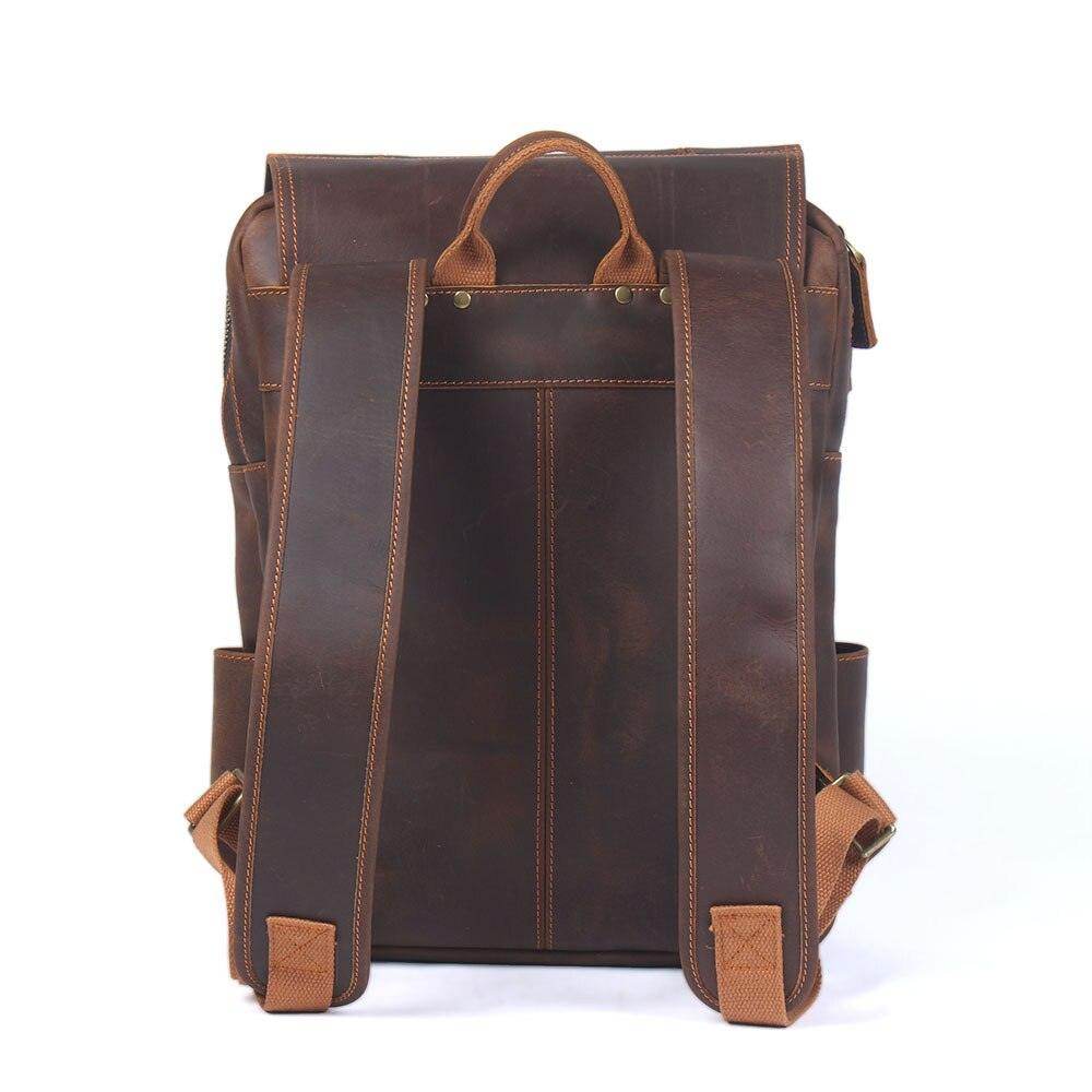 Stylish travel leather backpack with padded straps and durable design for comfortable travel