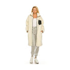 Andante USA Trendy Ivory Outerwear Jacket with Cozy Texture and Black Pocket Detail