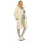 Andante USA trendy ivory outerwear plush coat with front pockets and a cozy design