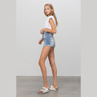 Denim Lab USA trendy summer shorts women in light wash with a stylish, fitted design for casual wear