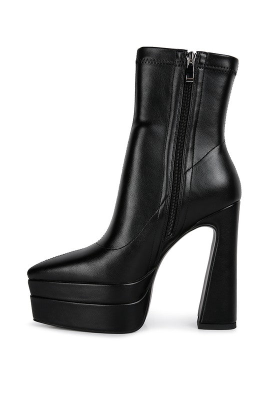 Rag Company black ankle boots with platform heels, perfect trendy vacation boots for women