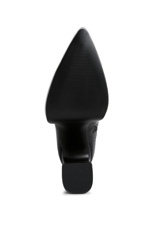 Sleek black Rag Company ankle boots with pointed toe, perfect trendy vacation boots for women.