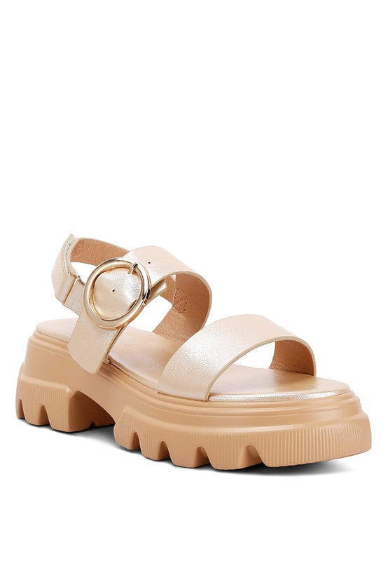 Rag Company trendy vacation footwear featuring stylish chunky sandals with a buckle detail