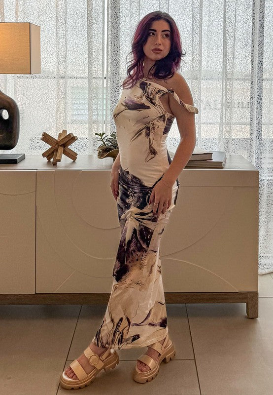 Rag Company trendy vacation footwear paired with a stylish floral dress for a chic summer look