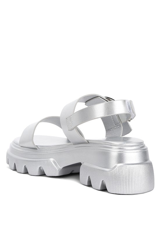 Stylish silver sandals from Rag Company, perfect trendy vacation footwear for summer outings