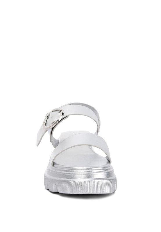 Stylish white sandals from Rag Company, perfect trendy vacation footwear for summer outings