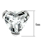 Triangle stud earrings for women featuring a clear crystal design and 6mm size for a stylish look