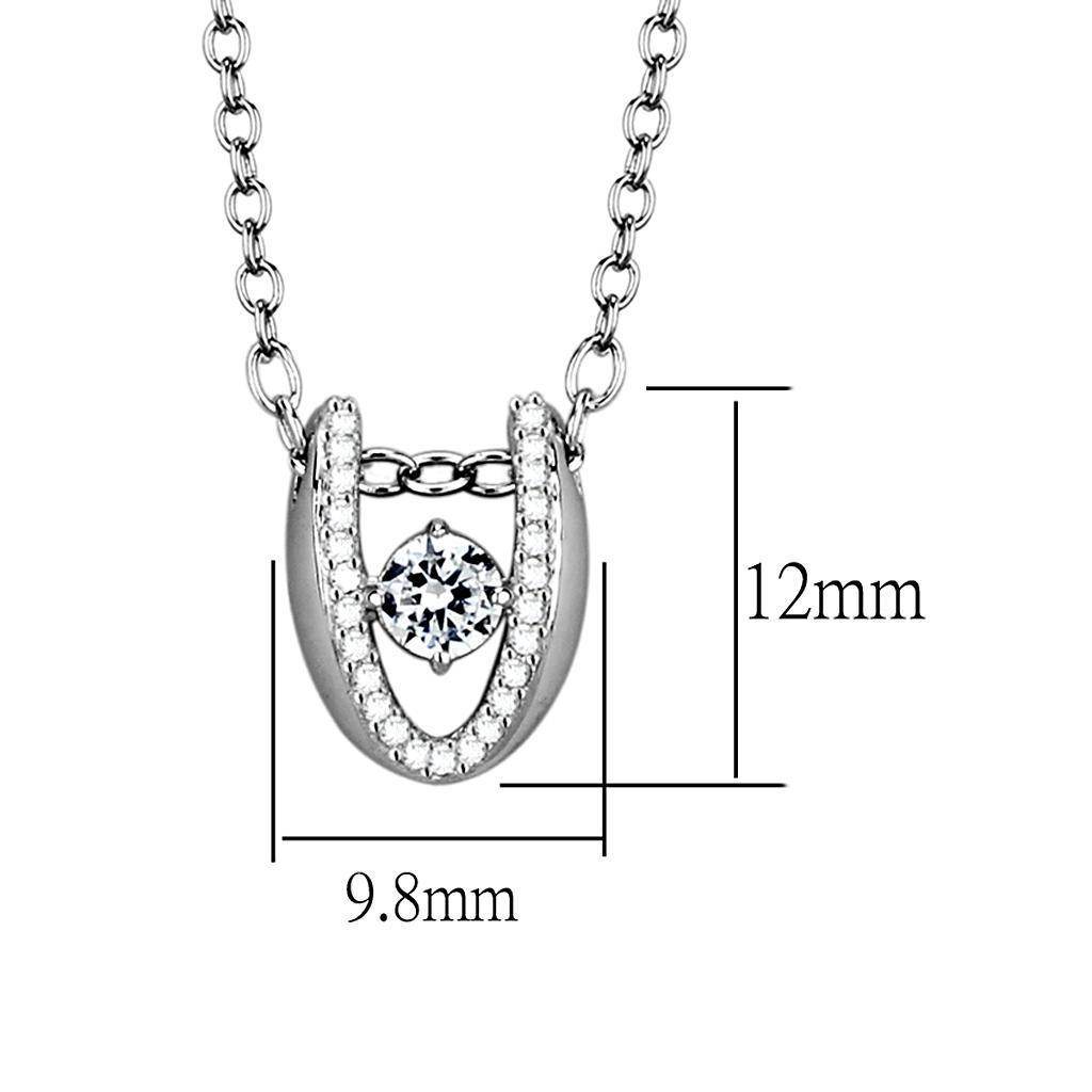 TS572 - Rhodium 925 Sterling Silver Necklace with AAA Grade - VacationGrabs