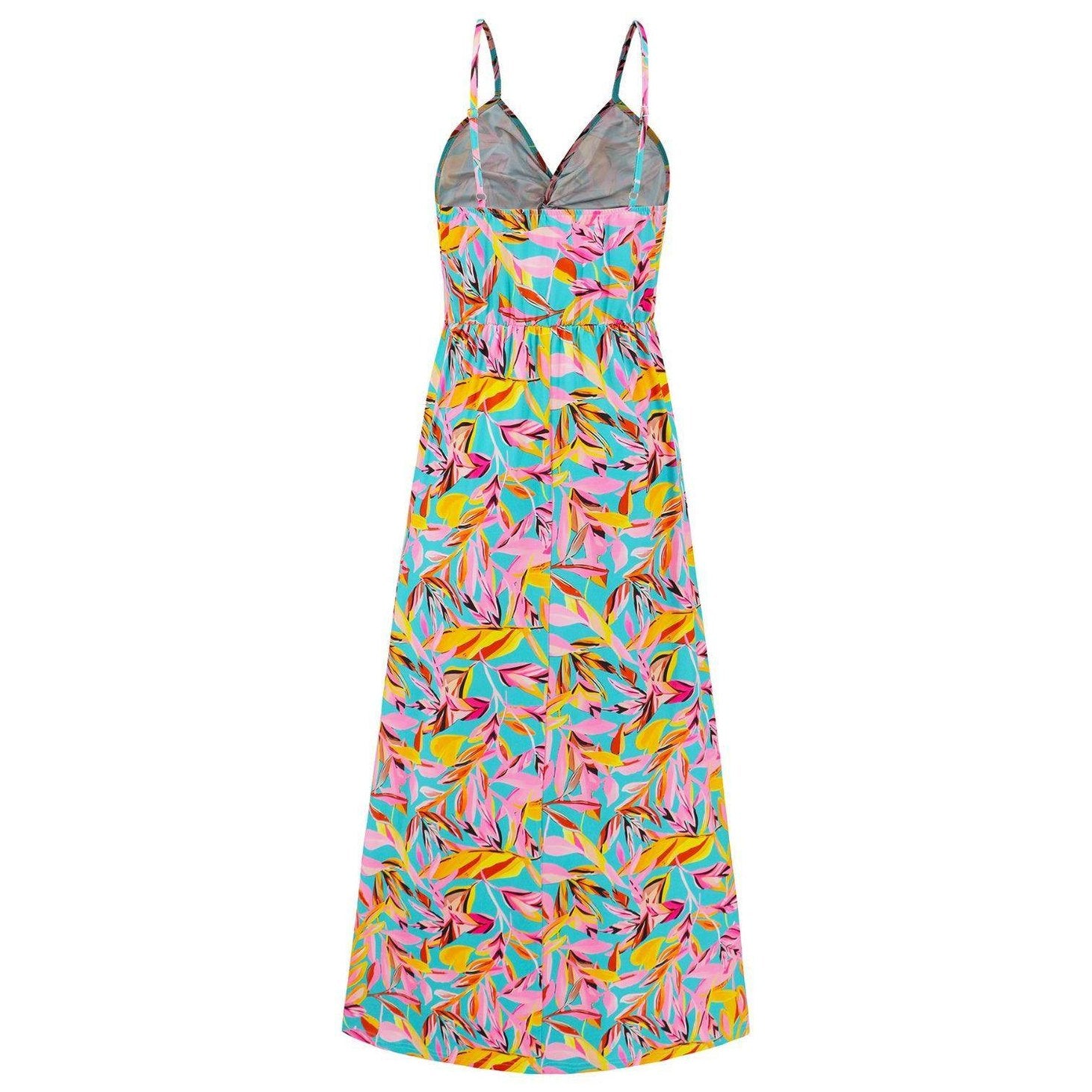 Twisted Printed V-Neck Cami Dress - VacationGrabs