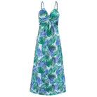 Twisted Printed V-Neck Cami Dress - VacationGrabs