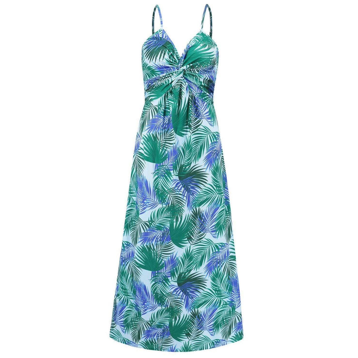 Twisted Printed V-Neck Cami Dress - VacationGrabs